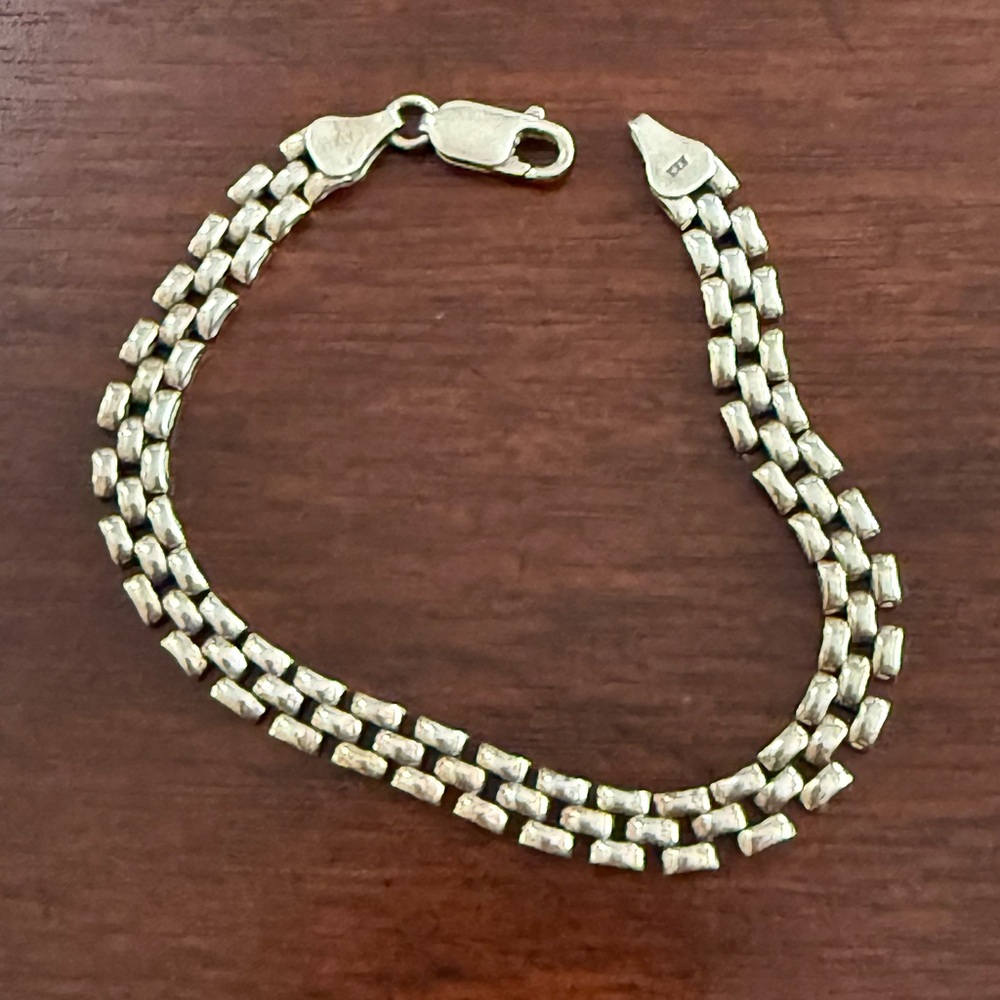 Solid Sterling Silver Weave Bracelet - image 4